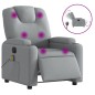 vidaXL Sillón reclinable de masaje eléctrico tela gris claro vidaXL Sillón reclinable de masaje eléctrico tela gris claro