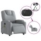 vidaXL Sillón reclinable de masaje eléctrico tela gris claro vidaXL Sillón reclinable de masaje eléctrico tela gris claro