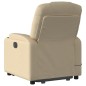 vidaXL Silla de masaje reclinable de pie de tela color crema
