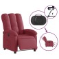 vidaXL Sillón reclinable eléctrico tela rojo tinto vidaXL Sillón reclinable eléctrico tela rojo tinto