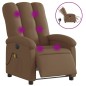 vidaXL Sillón reclinable de masaje eléctrico tela marrón vidaXL Sillón reclinable de masaje eléctrico tela marrón