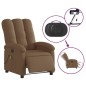 vidaXL Sillón reclinable de masaje eléctrico tela marrón vidaXL Sillón reclinable de masaje eléctrico tela marrón