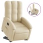 vidaXL Sillón reclinable elevable de tela color crema vidaXL Sillón reclinable elevable de tela color crema