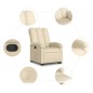 vidaXL Sillón reclinable elevable de tela color crema vidaXL Sillón reclinable elevable de tela color crema
