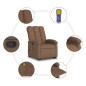 vidaXL Silla de masaje reclinable de pie de tela marrón vidaXL Silla de masaje reclinable de pie de tela marrón