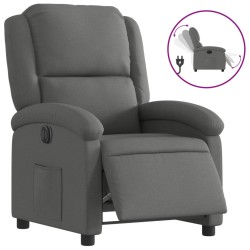 vidaXL Sillón reclinable eléctrico de tela gris oscuro