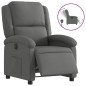 vidaXL Sillón reclinable eléctrico de tela gris oscuro