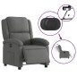 vidaXL Sillón reclinable eléctrico de tela gris oscuro