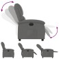 vidaXL Sillón reclinable eléctrico de tela gris oscuro