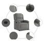 vidaXL Sillón reclinable eléctrico de tela gris oscuro