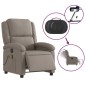 vidaXL Sillón reclinable de masaje eléctrico tela gris taupe vidaXL Sillón reclinable de masaje eléctrico tela gris taupe