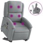 vidaXL Sillón de masaje reclinable de pie de tela gris claro vidaXL Sillón de masaje reclinable de pie de tela gris claro