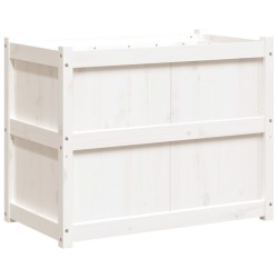 vidaXL Jardinera de madera maciza de pino blanca 90x50x70 cm