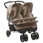 vidaXL Carrito para gemelos de acero gris taupe vidaXL Carrito para gemelos de acero gris taupe