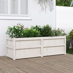 vidaXL Jardineras 2 uds madera maciza de pino blanco 150x50x50 cm