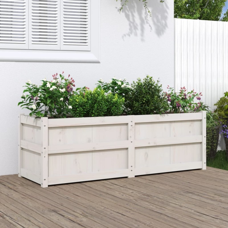 vidaXL Jardineras 2 uds madera maciza de pino blanco 150x50x50 cm vidaXL Jardineras 2 uds madera maciza de pino blanco 150x50x50 cm