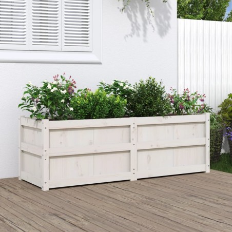vidaXL Jardineras 2 uds madera maciza de pino blanco 150x50x50 cm
