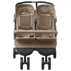 vidaXL Carrito para gemelos de acero gris taupe