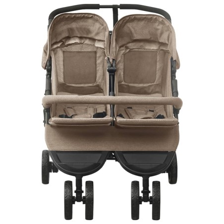 vidaXL Carrito para gemelos de acero gris taupe