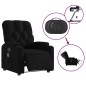 vidaXL Sillón reclinable de masaje eléctrico tela negro vidaXL Sillón reclinable de masaje eléctrico tela negro