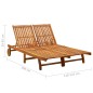 vidaXL Tumbona de jardín 2 personas y cojines madera maciza de acacia vidaXL Tumbona de jardín 2 personas y cojines madera maciza de acacia