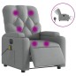 vidaXL Sillón reclinable de masaje eléctrico tela gris claro vidaXL Sillón reclinable de masaje eléctrico tela gris claro