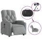 vidaXL Sillón reclinable de masaje eléctrico tela gris claro vidaXL Sillón reclinable de masaje eléctrico tela gris claro