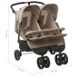 vidaXL Carrito para gemelos de acero gris taupe vidaXL Carrito para gemelos de acero gris taupe