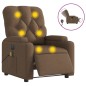vidaXL Sillón reclinable de masaje eléctrico tela marrón vidaXL Sillón reclinable de masaje eléctrico tela marrón