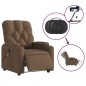 vidaXL Sillón reclinable de masaje eléctrico tela marrón vidaXL Sillón reclinable de masaje eléctrico tela marrón