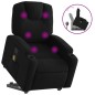 vidaXL Sillón reclinable de masaje elevable tela negro vidaXL Sillón reclinable de masaje elevable tela negro