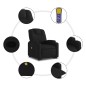 vidaXL Sillón reclinable de masaje elevable tela negro vidaXL Sillón reclinable de masaje elevable tela negro
