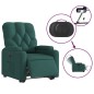 vidaXL Sillón eléctrico reclinable elevable de tela verde oscuro vidaXL Sillón eléctrico reclinable elevable de tela verde oscuro