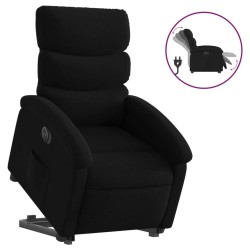 vidaXL Sillón eléctrico reclinable elevable de tela negro