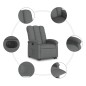 vidaXL Sillón eléctrico reclinable elevable de tela gris oscuro