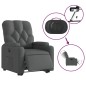 vidaXL Sillón eléctrico reclinable elevable de tela gris oscuro vidaXL Sillón eléctrico reclinable elevable de tela gris oscuro