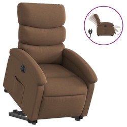 vidaXL Sillón eléctrico reclinable elevable de tela marrón