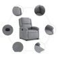 vidaXL Sillón eléctrico reclinable elevable de tela gris claro vidaXL Sillón eléctrico reclinable elevable de tela gris claro