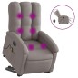 vidaXL Sillón de masaje eléctrico reclinable elevable tela taupé vidaXL Sillón de masaje eléctrico reclinable elevable tela taupé