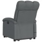 vidaXL Sillón de masaje eléctrico reclinable elevable tela gris oscuro