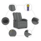 vidaXL Sillón de masaje eléctrico reclinable elevable tela gris oscuro