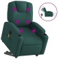 vidaXL Sillón masaje eléctrico reclinable elevable tela verde oscuro vidaXL Sillón masaje eléctrico reclinable elevable tela verde oscuro