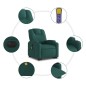 vidaXL Sillón masaje eléctrico reclinable elevable tela verde oscuro vidaXL Sillón masaje eléctrico reclinable elevable tela verde oscuro