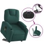 vidaXL Sillón masaje eléctrico reclinable elevable tela verde oscuro vidaXL Sillón masaje eléctrico reclinable elevable tela verde oscuro