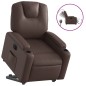 vidaXL Sillón reclinable elevable eléctrico de cuero sintético marrón vidaXL Sillón reclinable elevable eléctrico de cuero sintético marrón