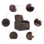vidaXL Sillón reclinable elevable eléctrico de cuero sintético marrón vidaXL Sillón reclinable elevable eléctrico de cuero sintético marrón