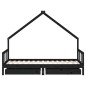 vidaXL Estructura cama infantil y cajones madera pino negro 90x190 cm vidaXL Estructura cama infantil y cajones madera pino negro 90x190 cm