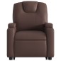 vidaXL Sillón reclinable elevable eléctrico de cuero sintético marrón vidaXL Sillón reclinable elevable eléctrico de cuero sintético marrón