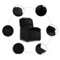 vidaXL Sillón reclinable elevable cuero artificial negro vidaXL Sillón reclinable elevable cuero artificial negro