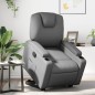 vidaXL Sillón reclinable elevable cuero artificial gris vidaXL Sillón reclinable elevable cuero artificial gris